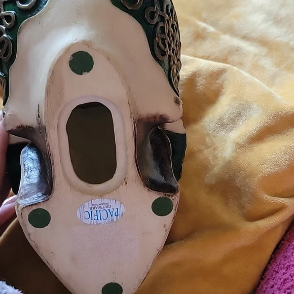 Carved Ceramic Skull with Celtic Designs - Picture 5 of 5